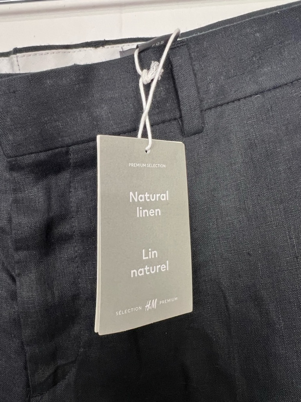 NWT H&M 100% Linen Black Dress Pants Men's Size 38 Waist - Picture 3 of 5